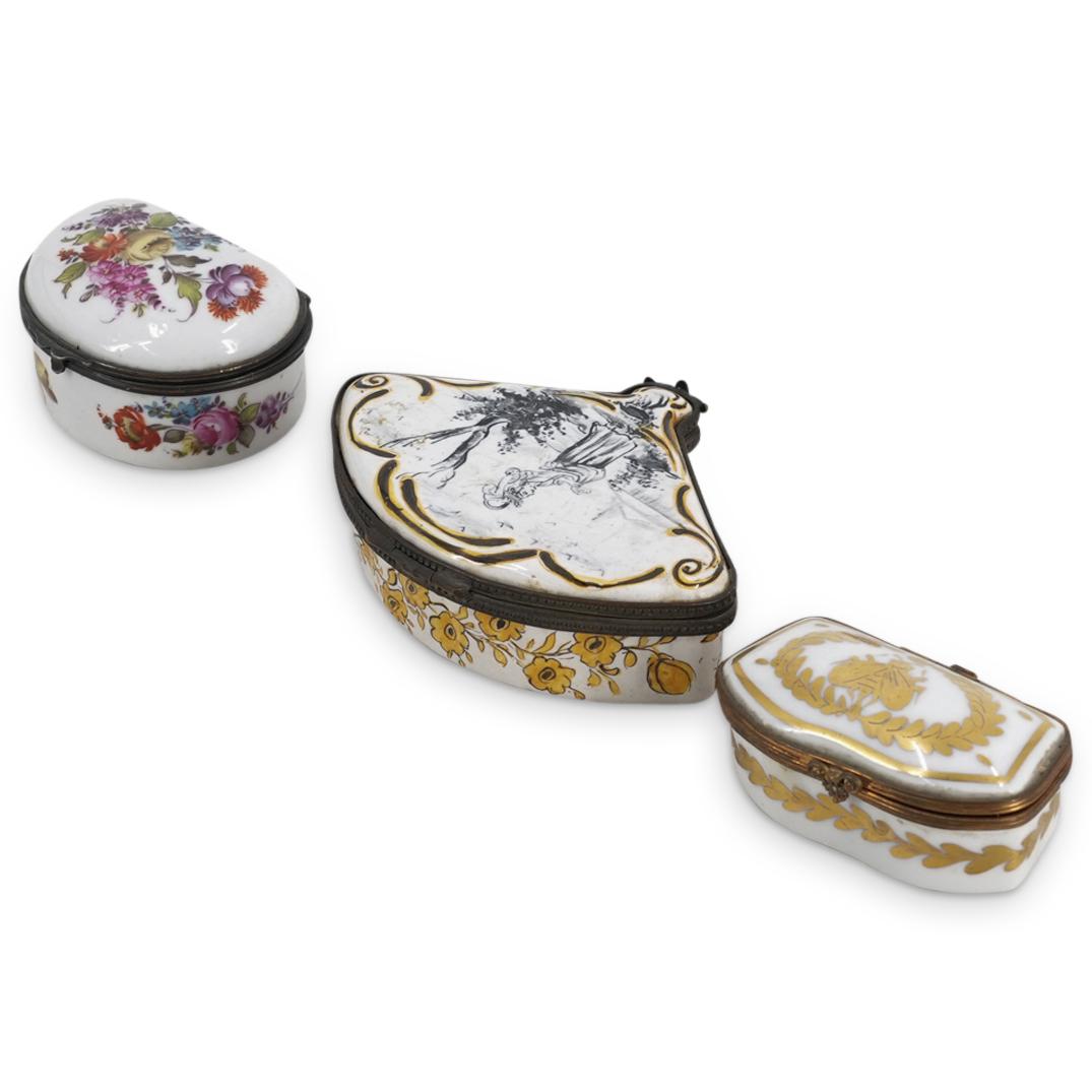 (3 Pc) French Enamel Pill Boxes (1 of 7)