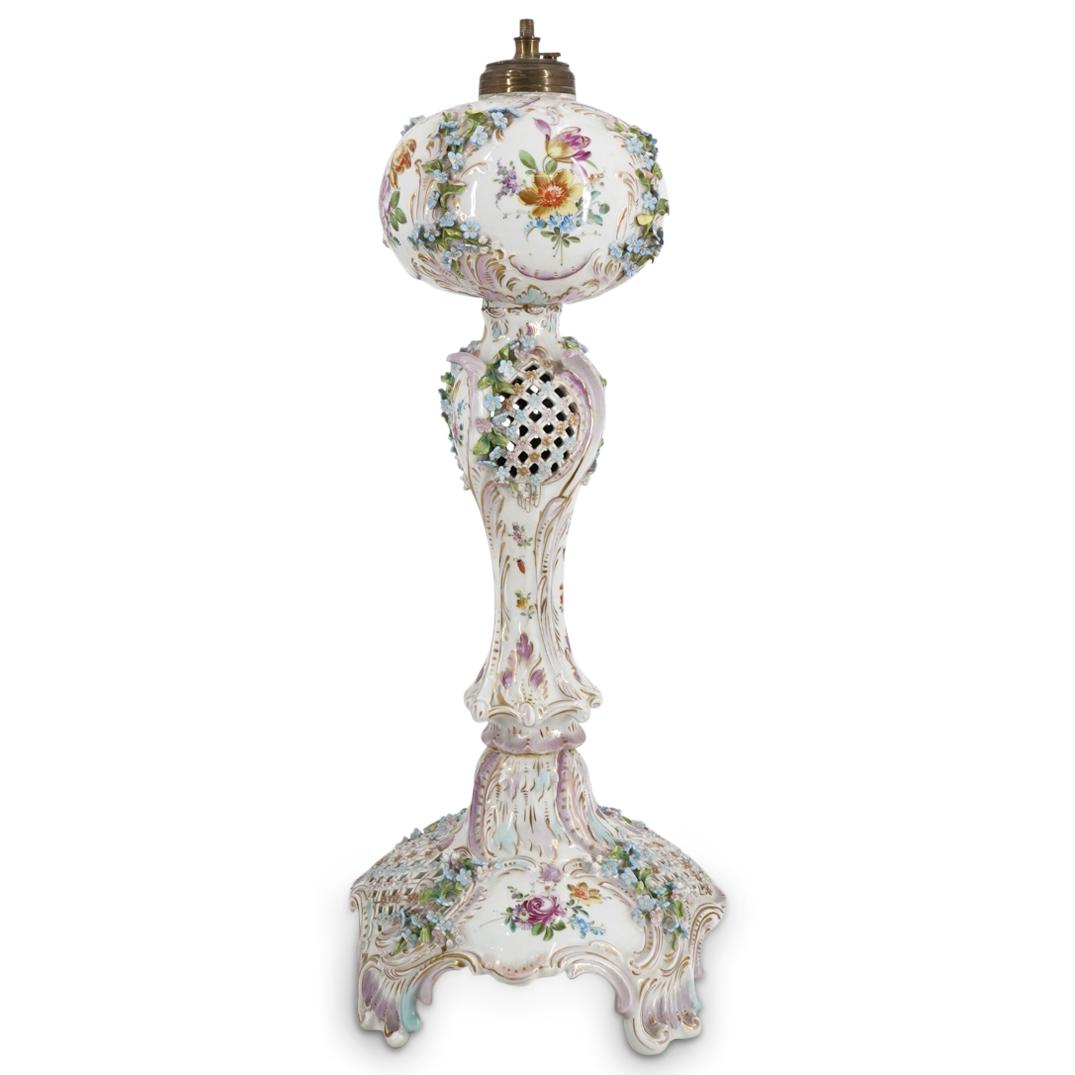 Antique Meissen Porcelain Still Oil Lamp (1 of 10)