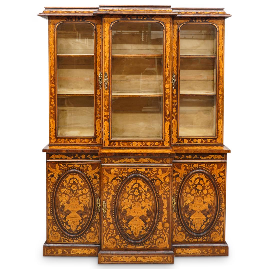 Antique Dutch Inlaid Parquetry Breakfront Cabinet (1 of 10)