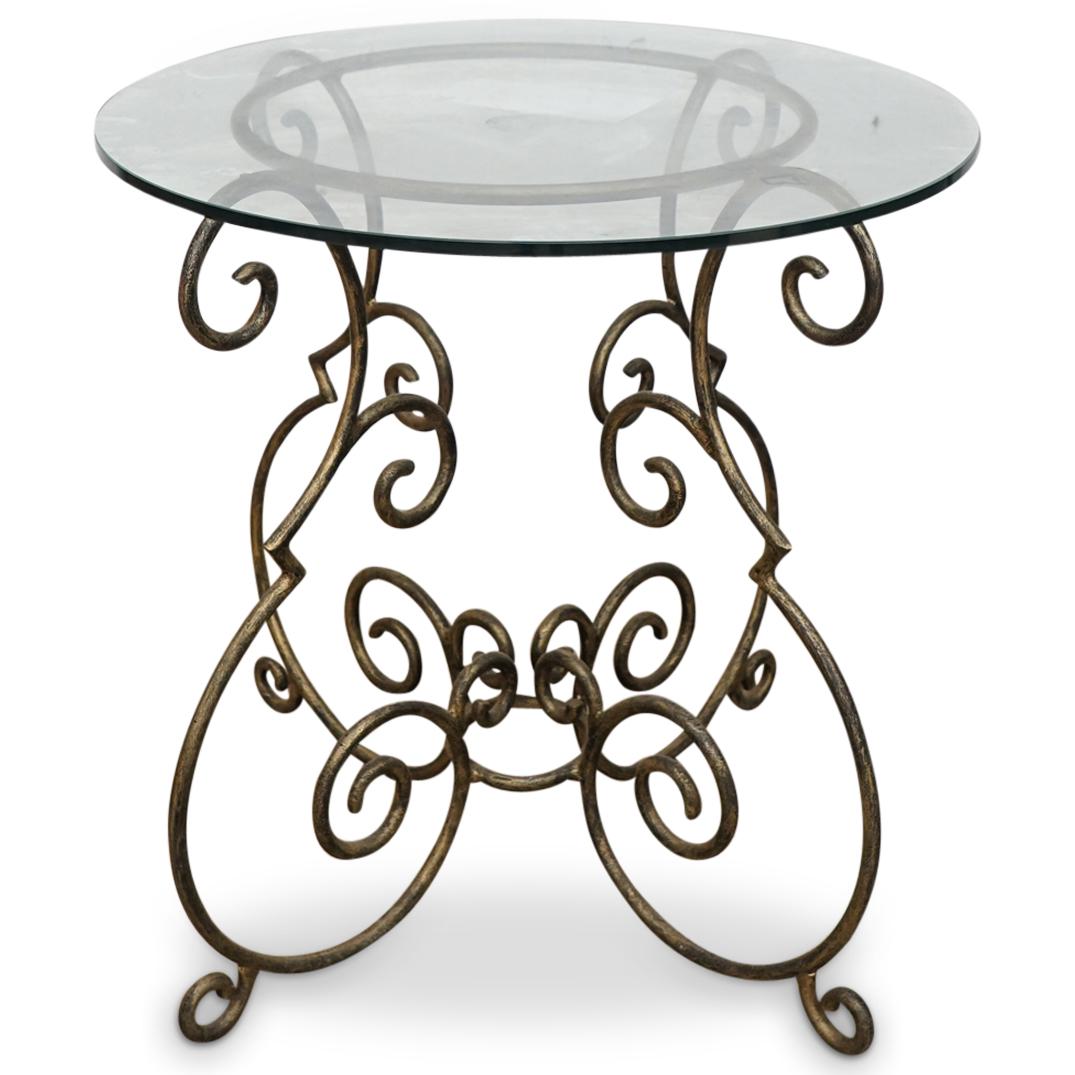 French Provincial Wrought Iron & Glass Table (1 of 6)