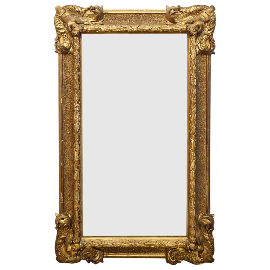 19th Cent. Figural French Gilt Carved Mirror (1 of 5)