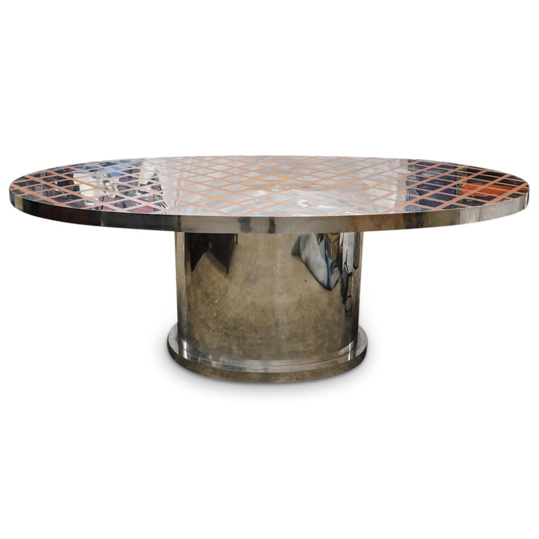 Mid Century Designer Chrome Dining Table (1 of 11)