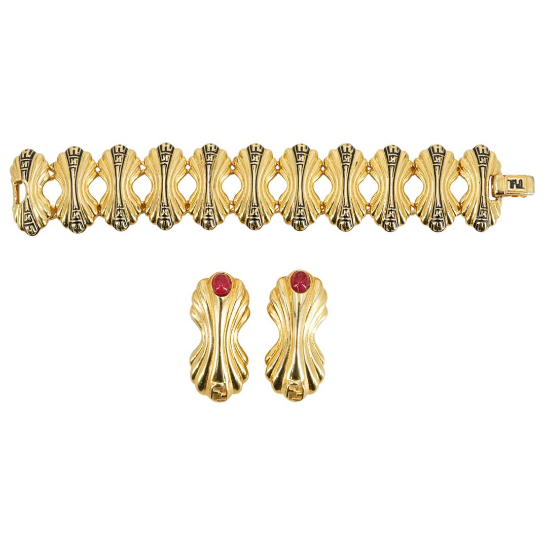 (2 Pc) Vintage Fendi Demi-Parure Jewelry Set (1 of 6)