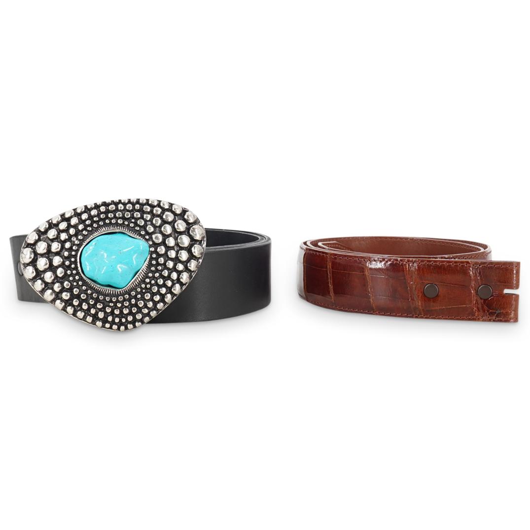 (2 Pc) Pair Of Leather Belts (1 of 9)