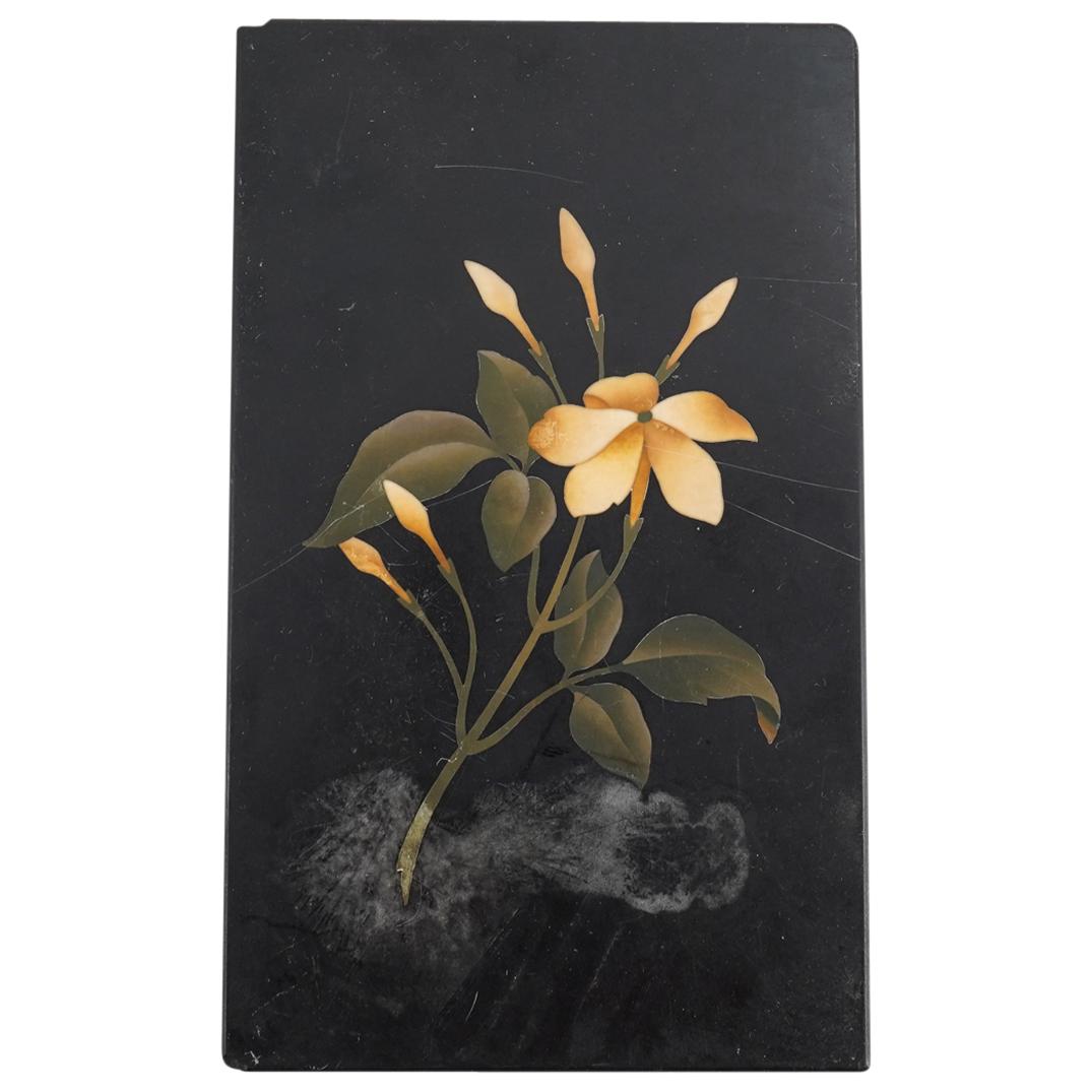 Italian Flower Pietra Dura Slate Paperweight (1 of 3)