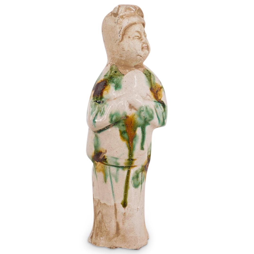 Antique Chinese Sancai Ceramic Courtier Burial Figurine (1 of 5)