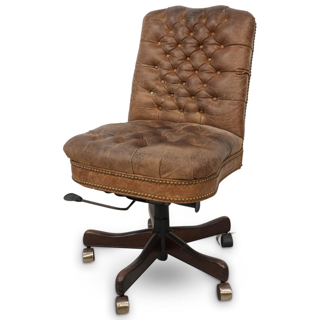 Phillips Furniture Co. Leather Library Desk Chair (1 of 9)