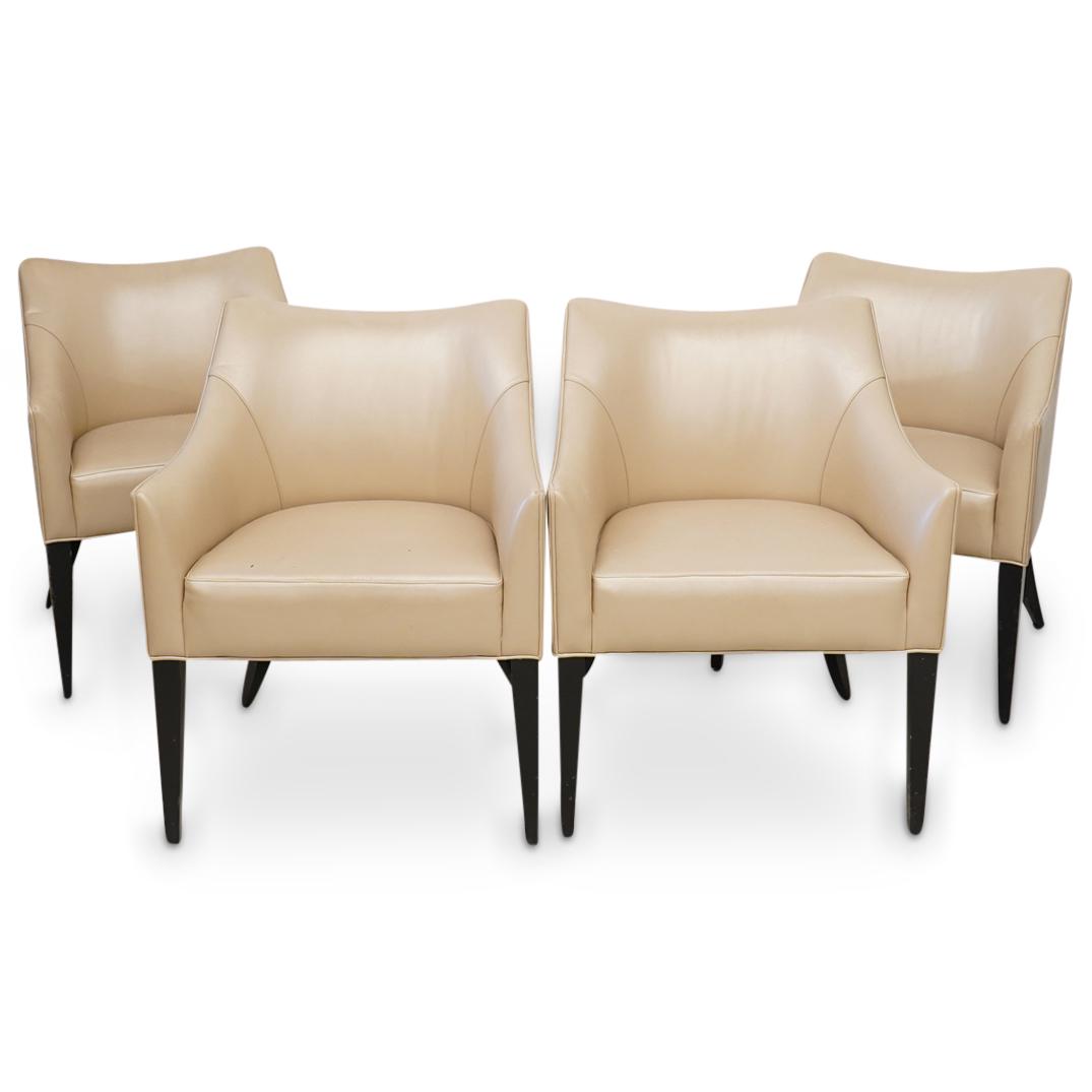 (4Pc) Grafton Furniture Contemporary Leather Armchair Set (1 of 6)