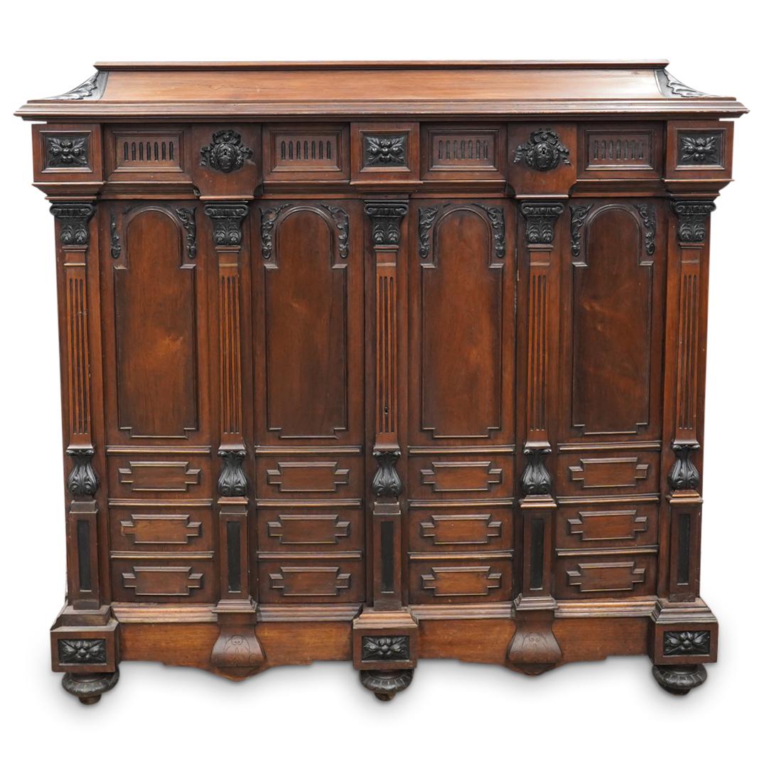 19th Cent. Italian Walnut Bookmatched Cabinet (1 of 7)