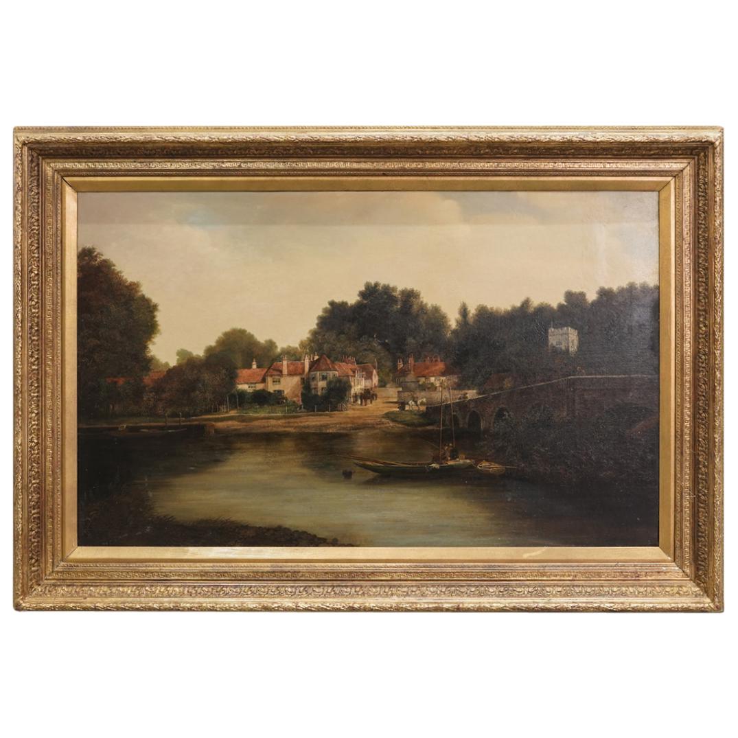 Signed Howard "Old Ferry Boat" Antique Oil On Canvas (1 of 7)