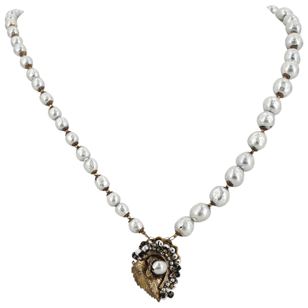 Miriam Haskell Baroque Faux Haitian Pearls Necklace (1 of 5)