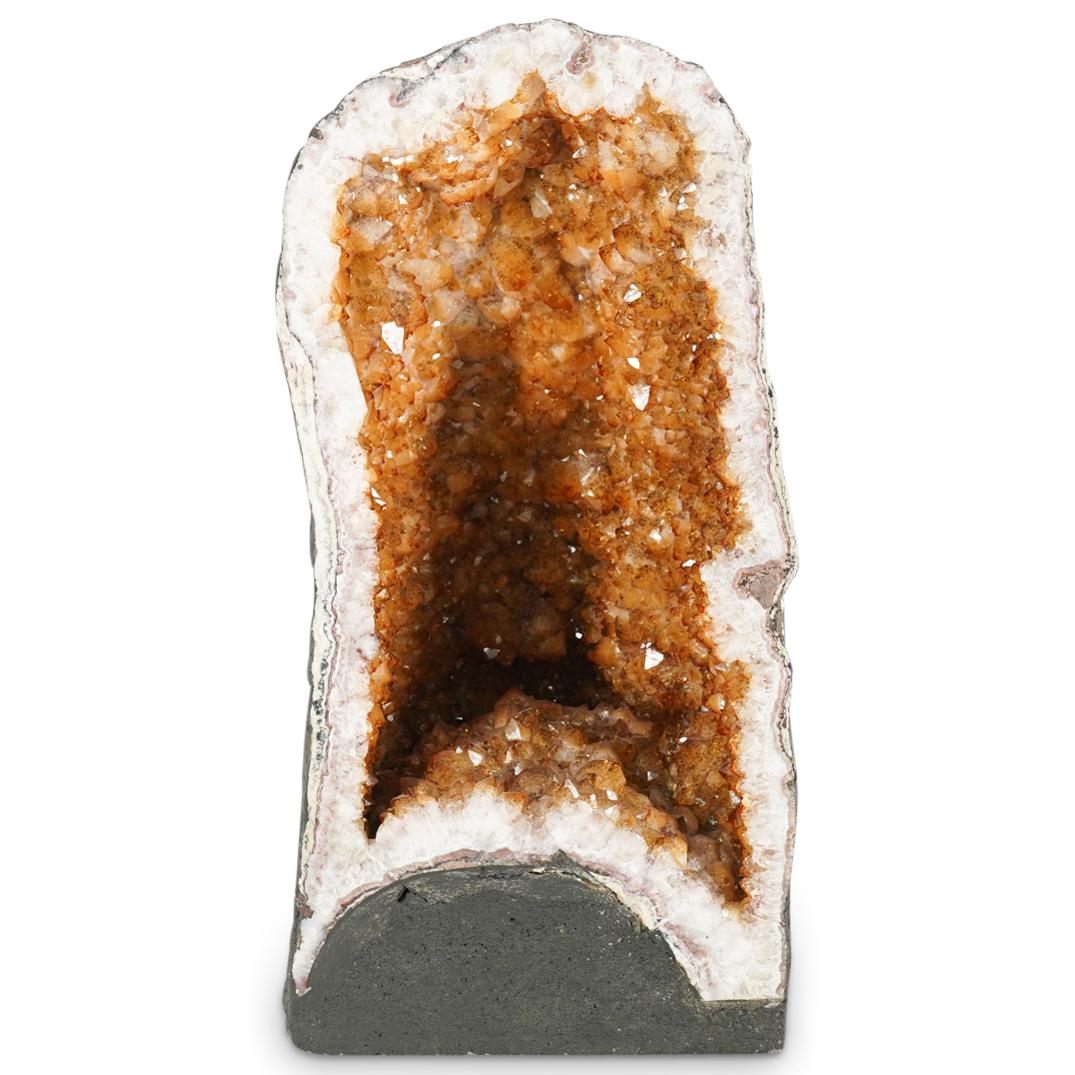 Large Citrine Crystal Cathedral Geode Specimen (1 of 6)