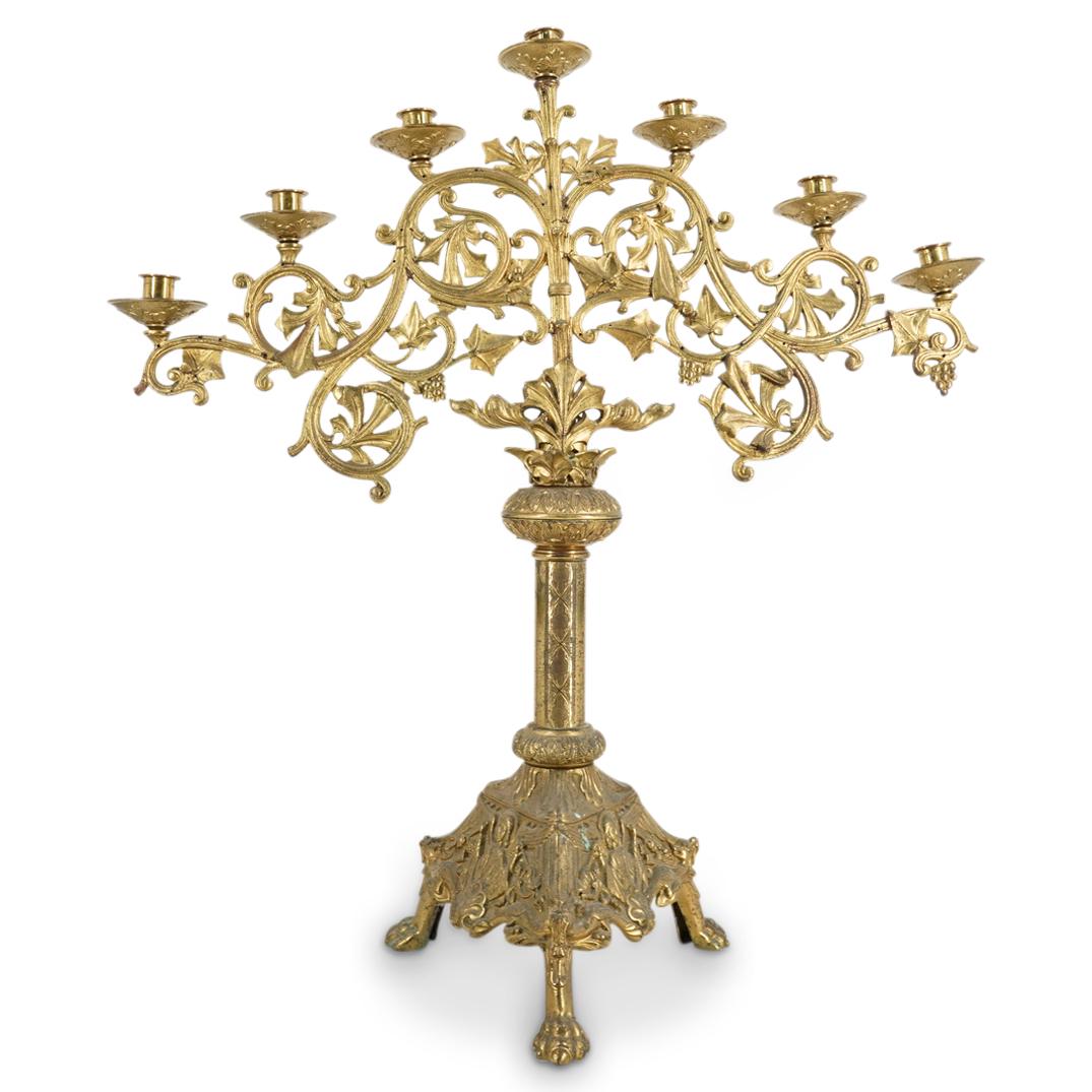 Antique Bronze Altar Candelabra (1 of 5)