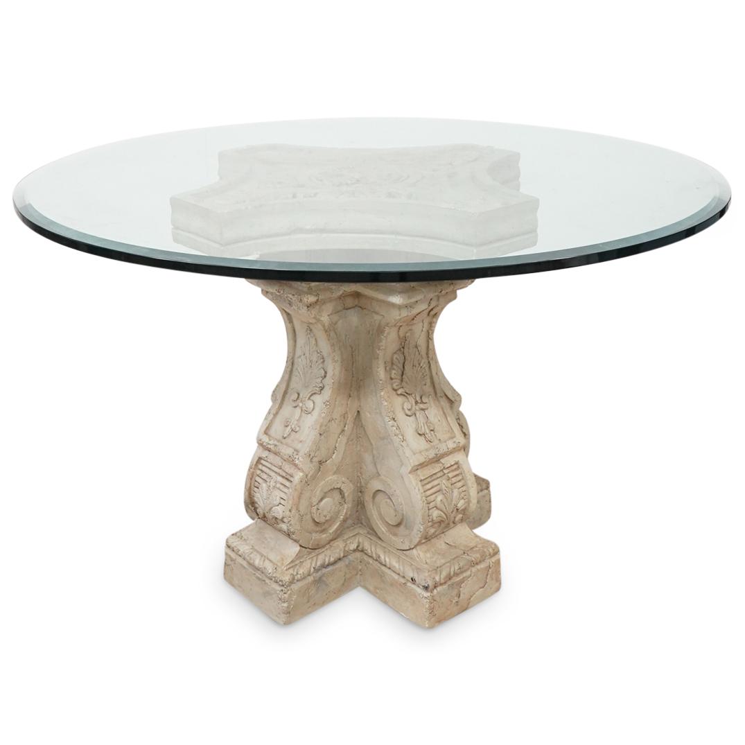 Neoclassical Composite Glass Top Table (1 of 6)