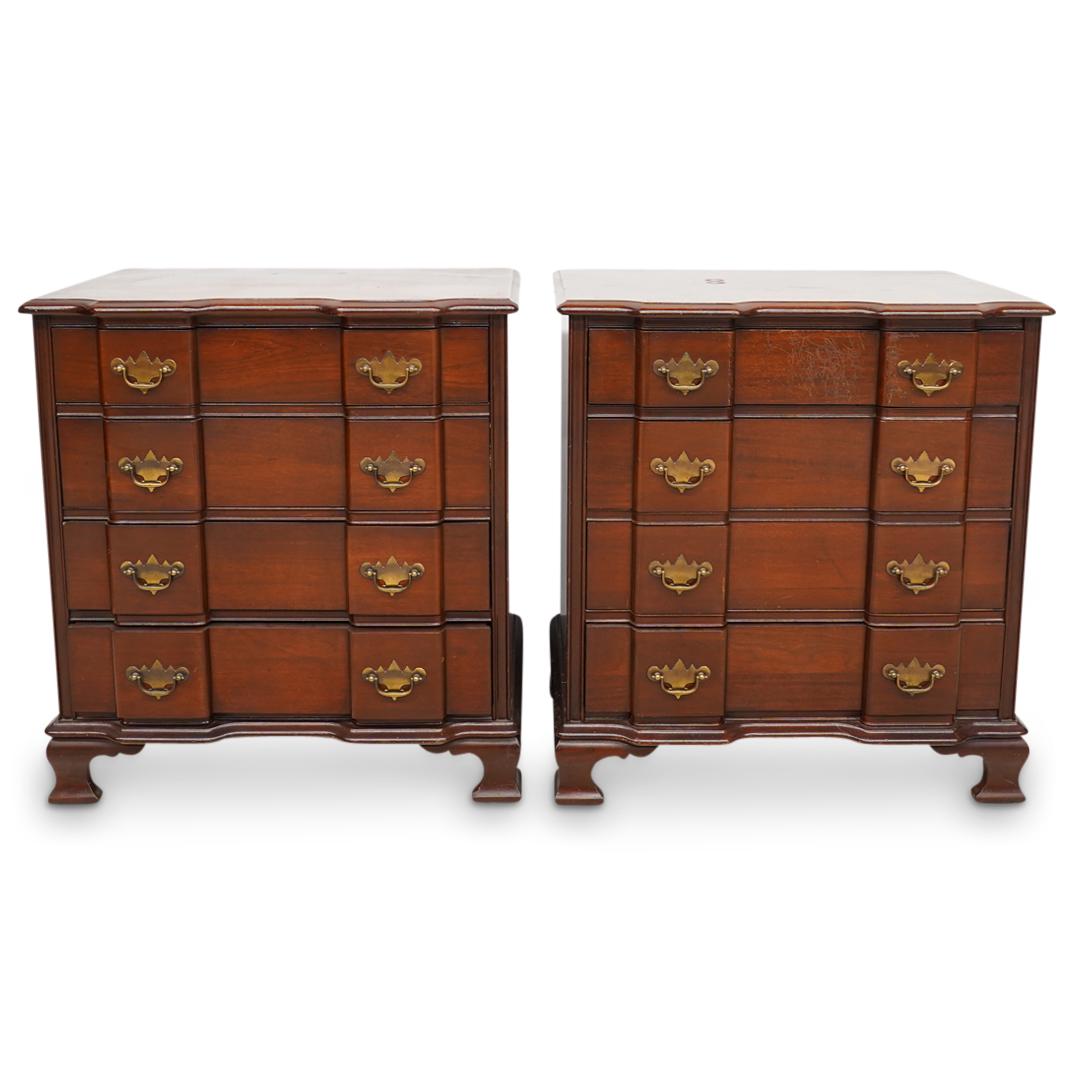 Pair of Bombay Campaign Style Mahogany Night Stands (1 of 10)