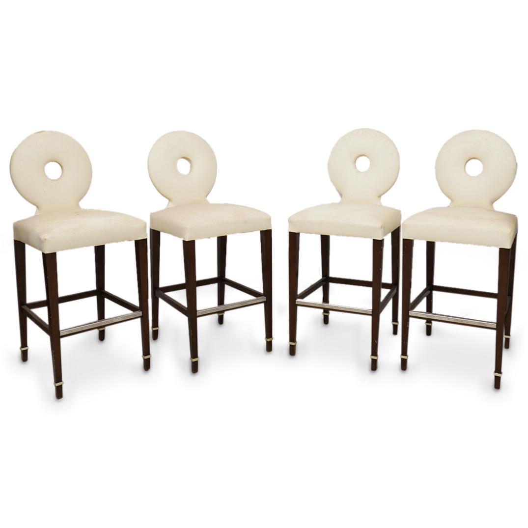 (4 Pc) Contemporary Leather Bar Stools (1 of 6)