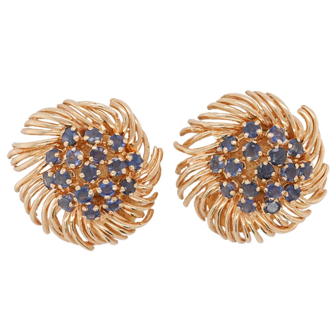 Pair of 14k Gold and Sapphire Earrings (1 of 4)