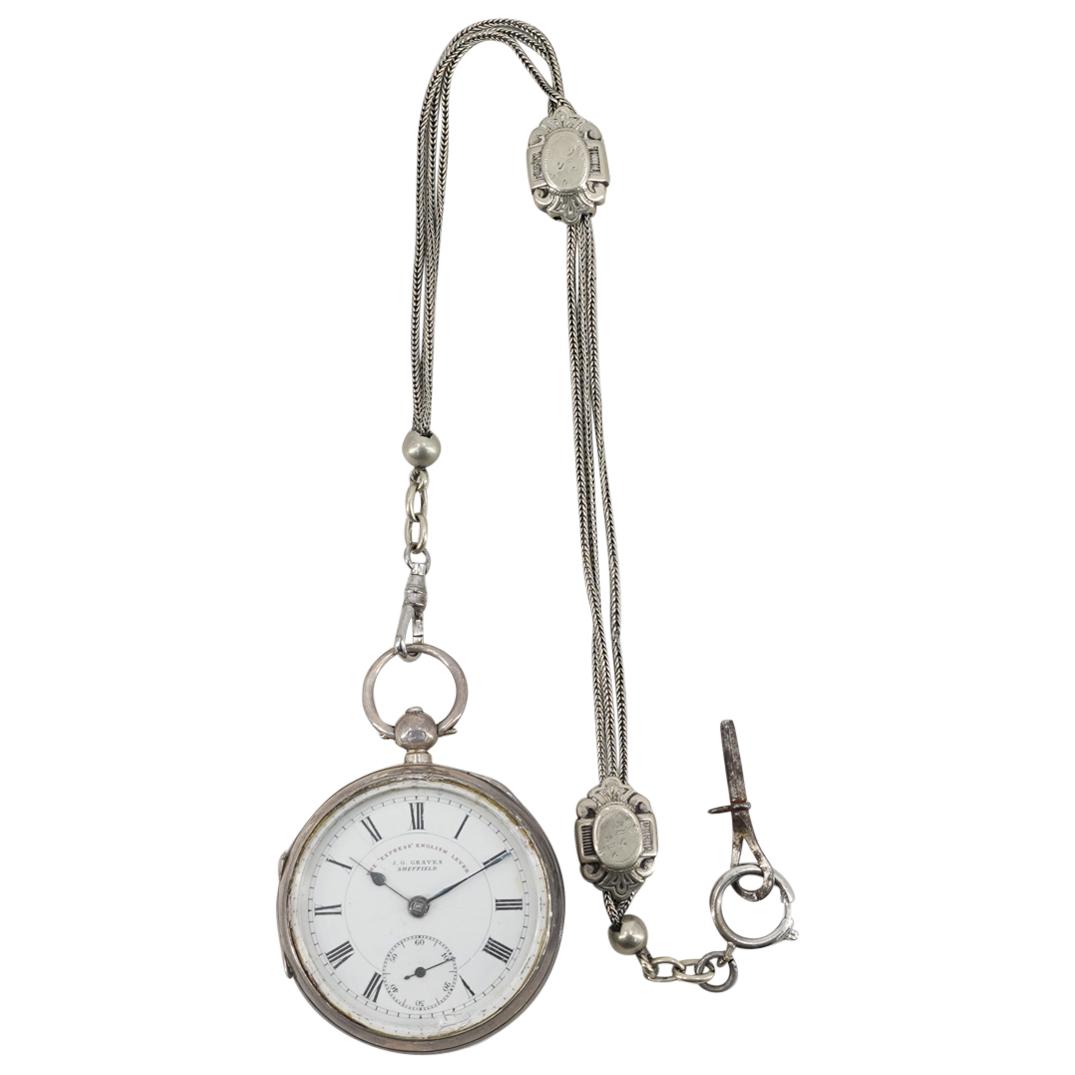 19th Century English John George Graves Sterling Pocket Watch (1 of 7)