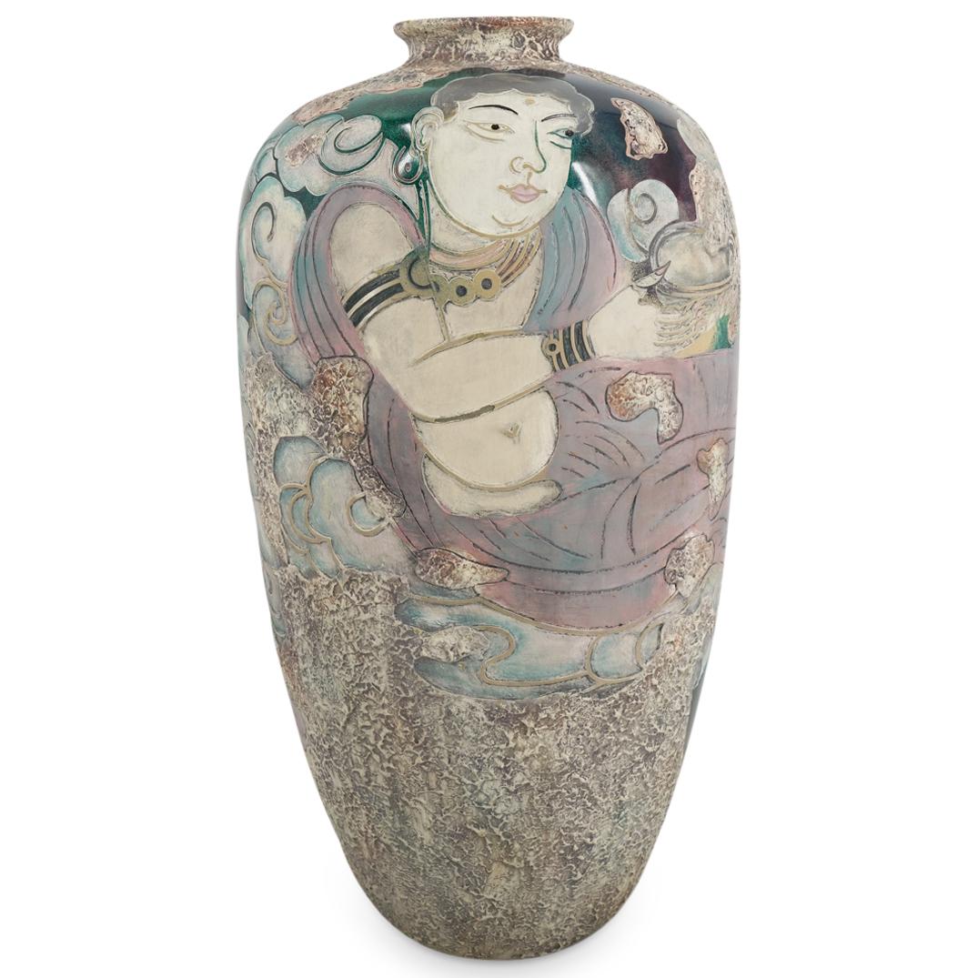 Large Vintage Chinese Ceramic Buddha Vase (1 of 7)