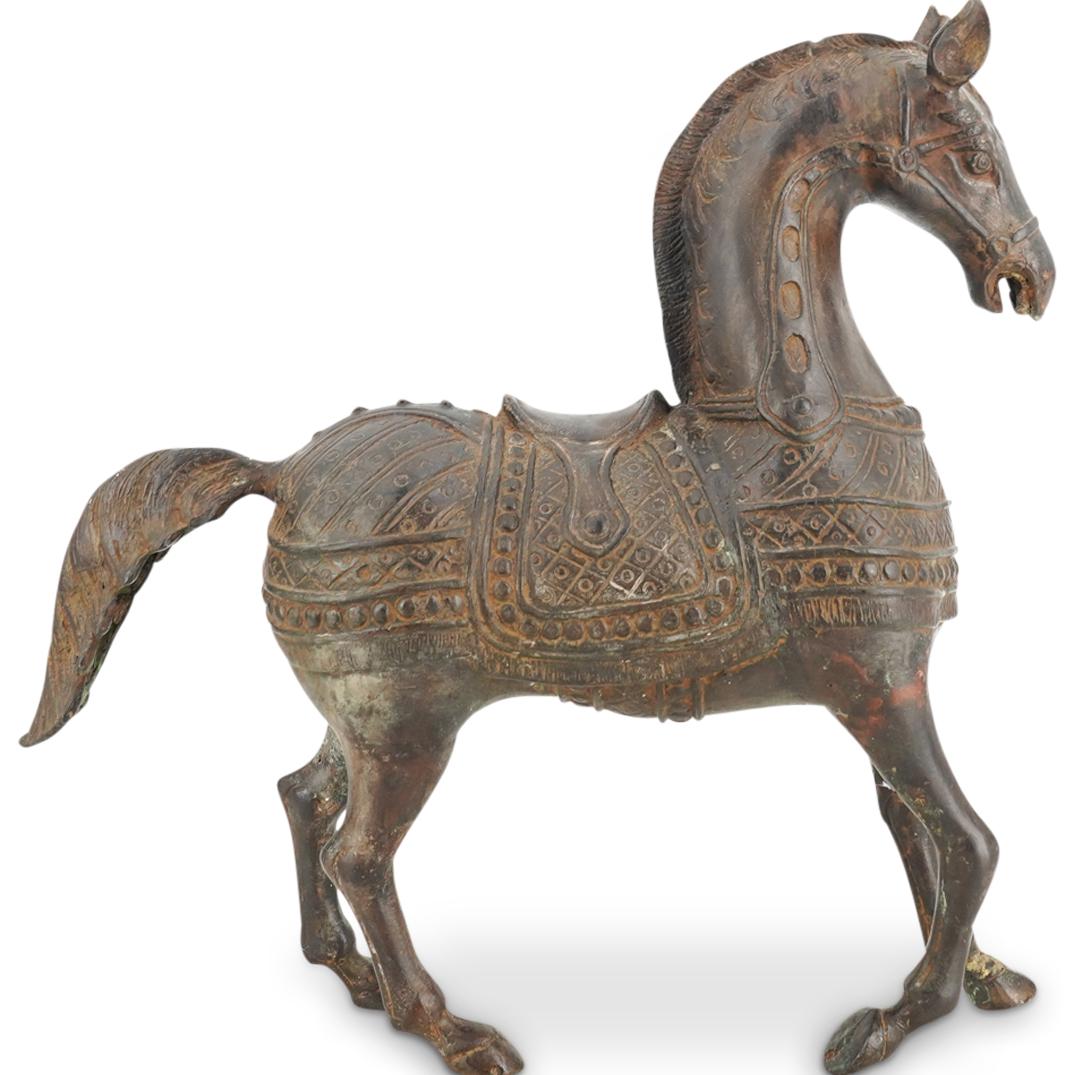 Chinese Figural Horse Bronze Statue (1 of 6)