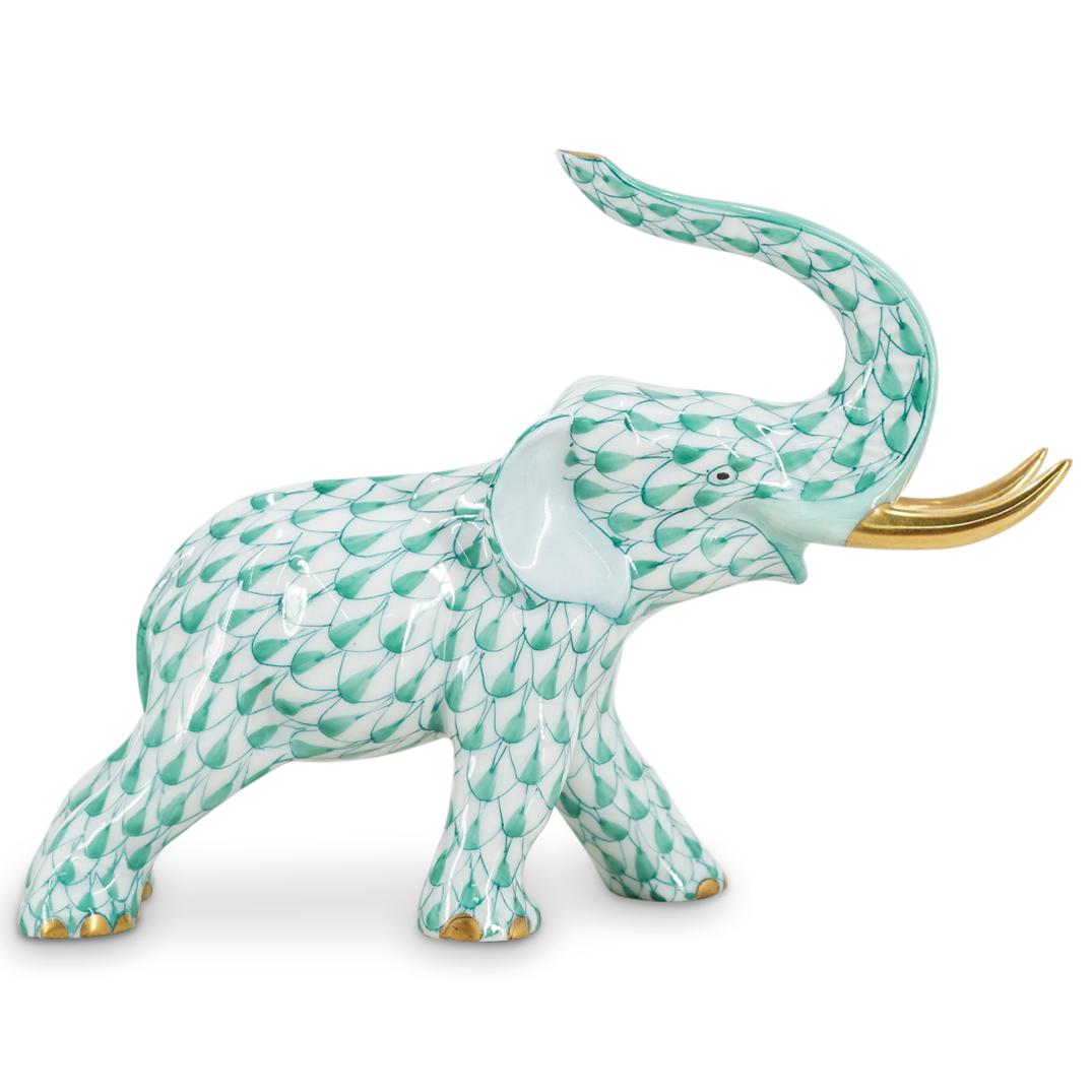 Herend Porcelain Elephant Fishnet Figurine (1 of 5)