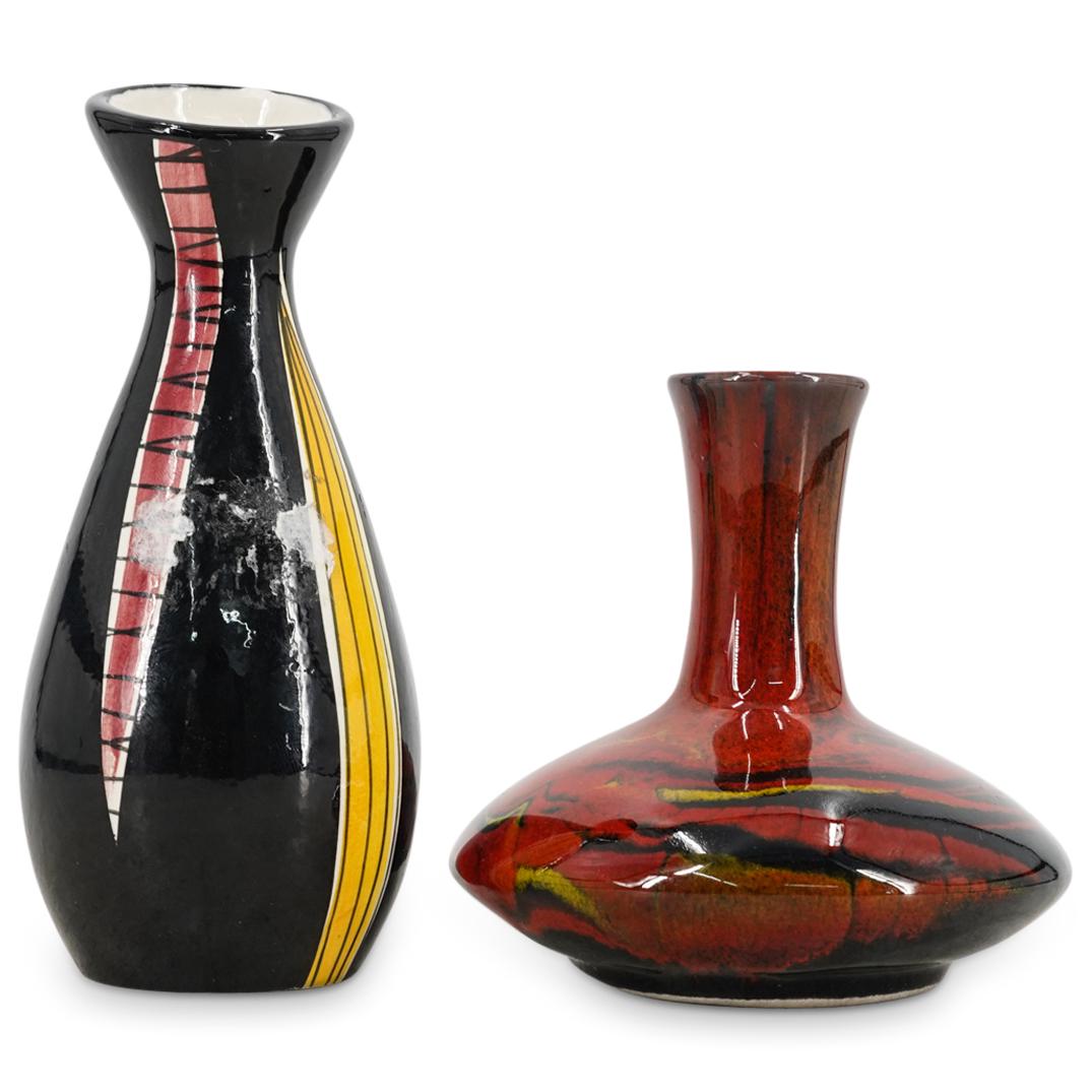 (2Pc) Vintage German Glazed Art Pottery Vases (1 of 7)