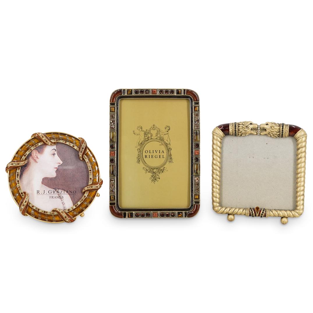 (3Pc) Enamel Crystal Inset Picture Frame Grouping (1 of 8)