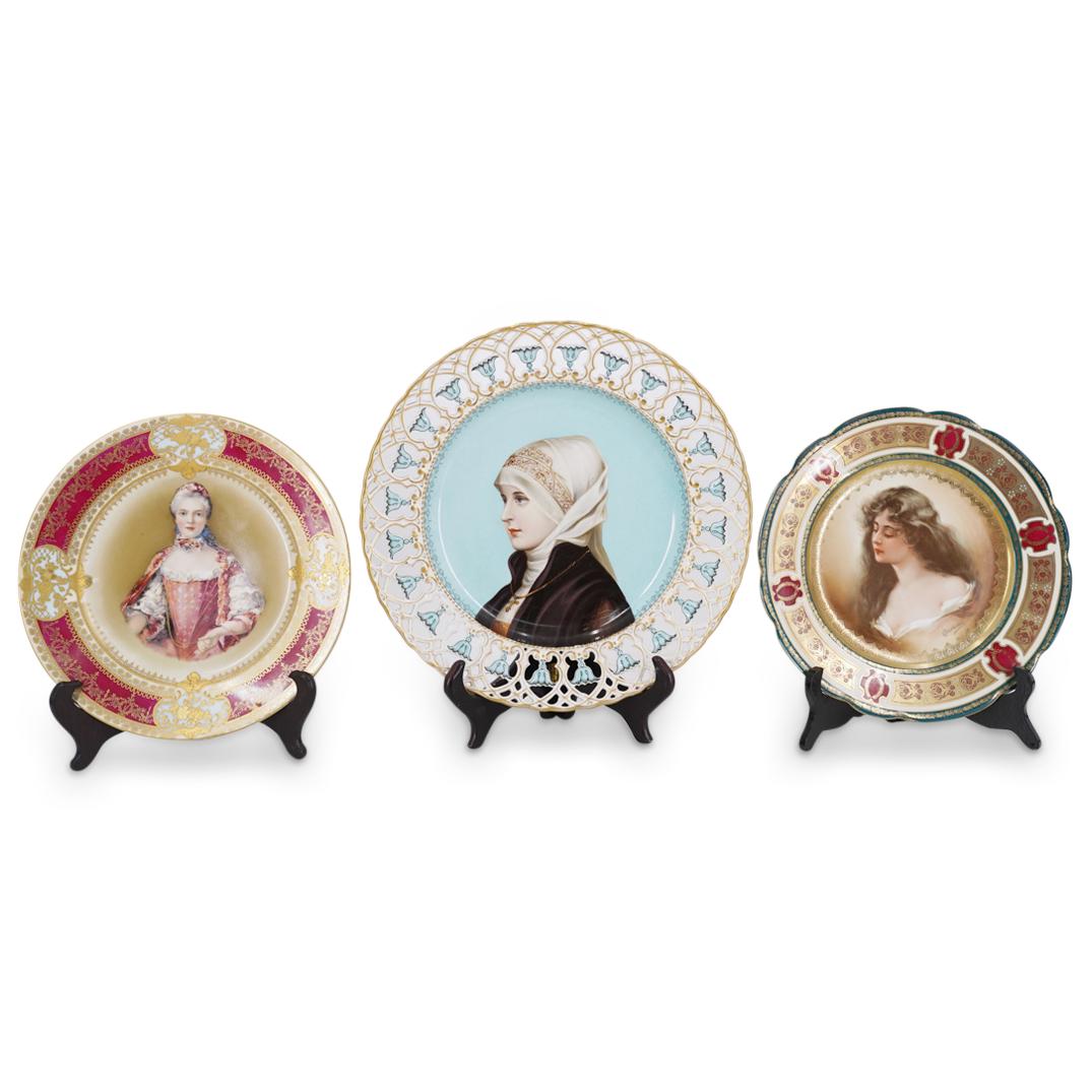 (3 Pc) Royal Vienna Style Porcelain Plates Grouping (1 of 7)