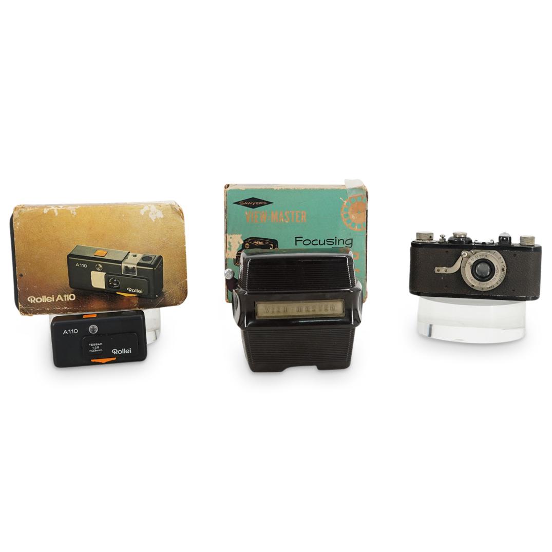 (3 Pc) Vintage Film Cameras & Stereo Viewer Collection (1 of 12)