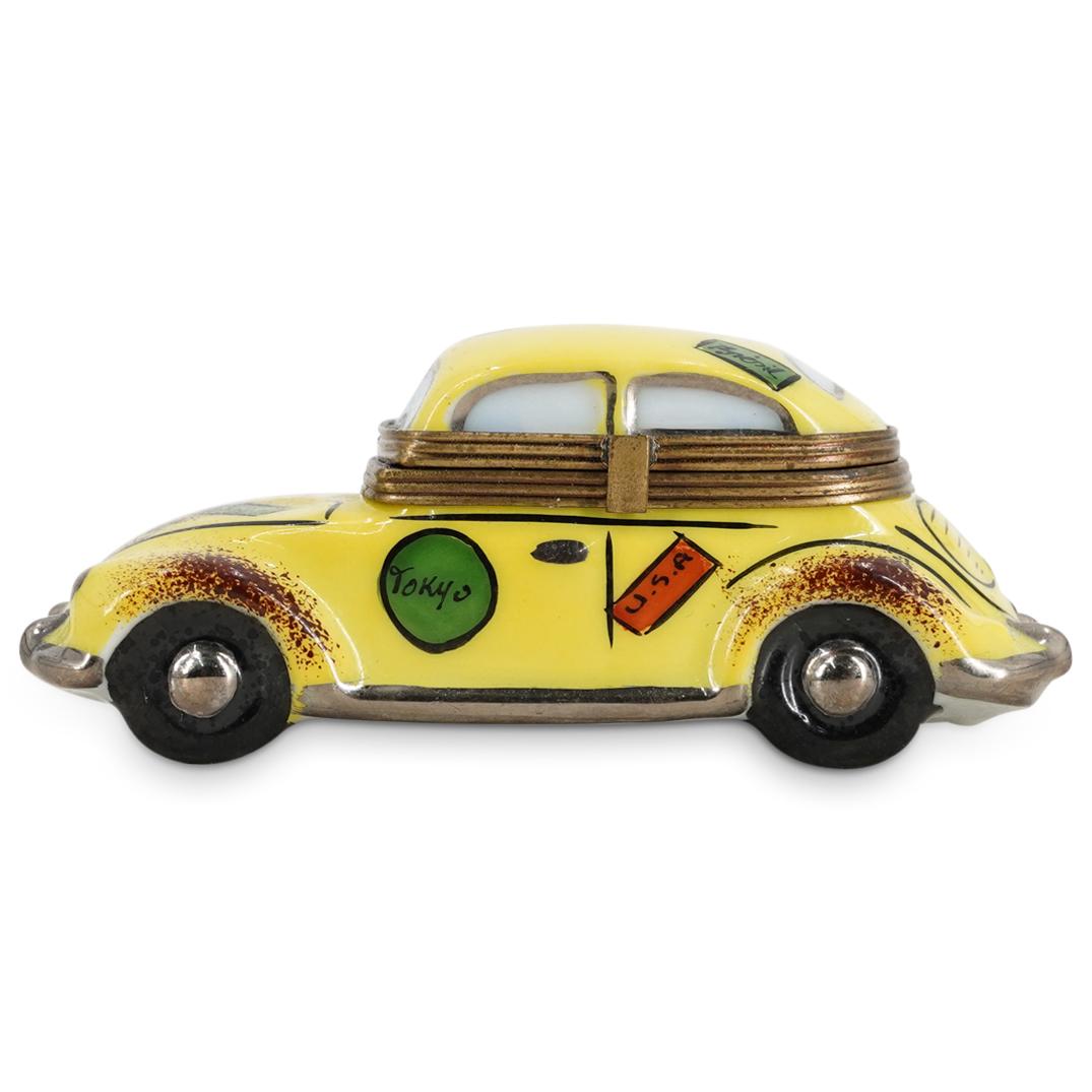 Limoges 'La Gloriette' Porcelain "Yellow Beetle Car" Trinket Box (1 of 5)