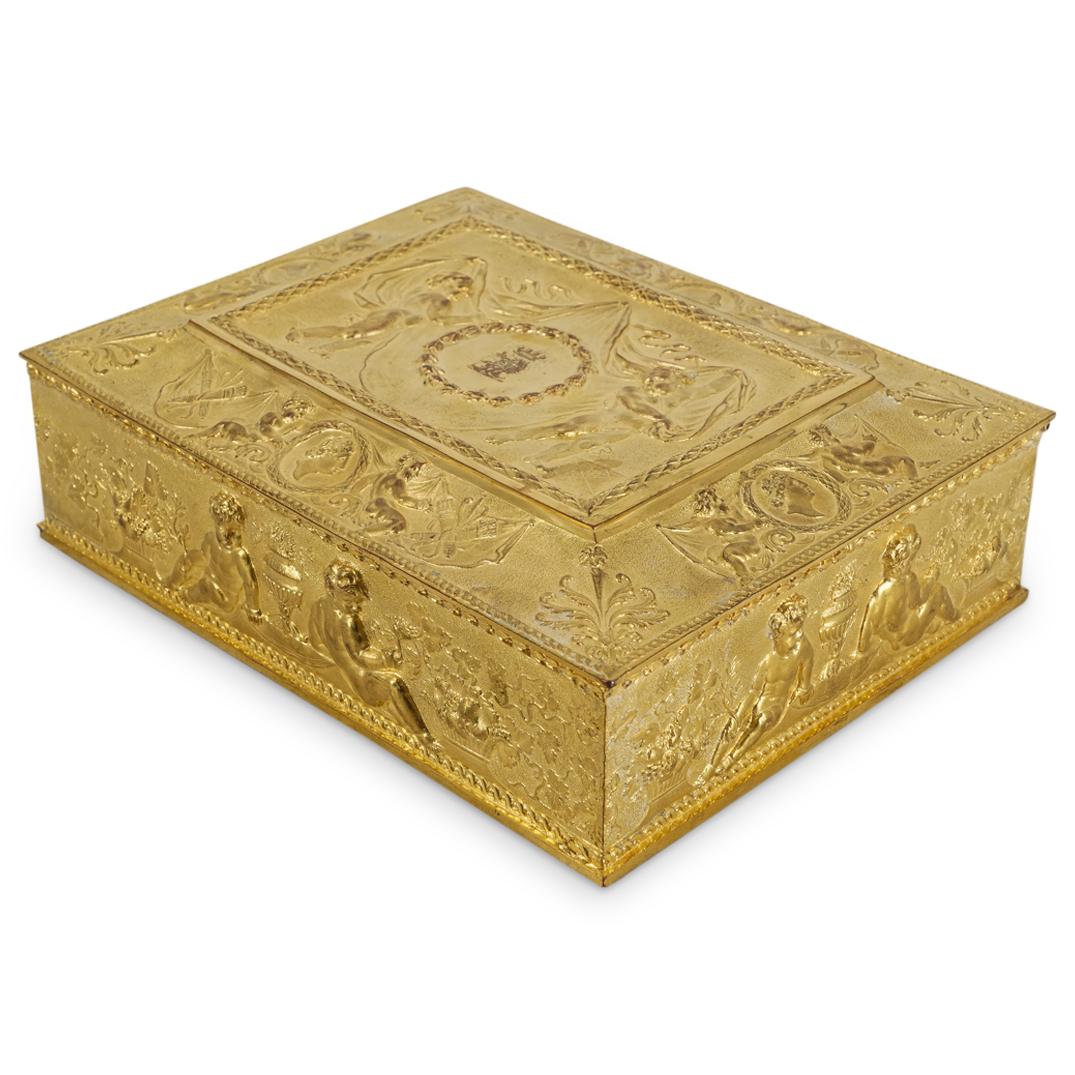 French Parcel Gilt Metal Putti Vanity Box (1 of 10)