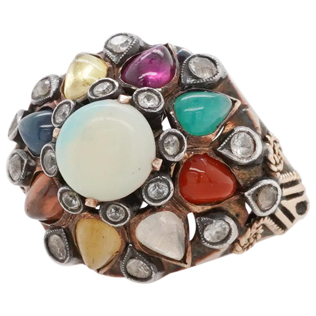 Mughal Style 10k and Gemstone Ring (1 of 5)