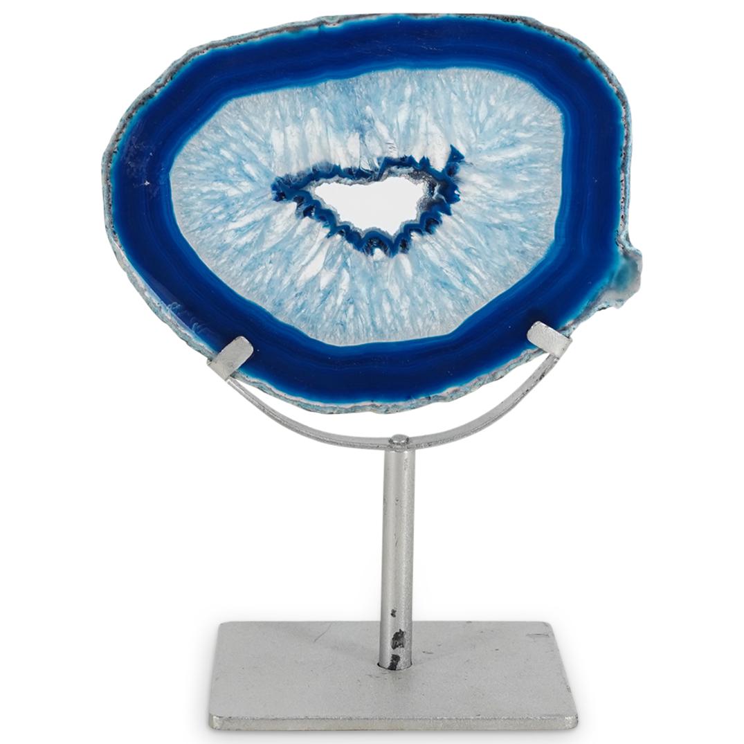 Phthalo Blue Agate Geode Slice (1 of 5)