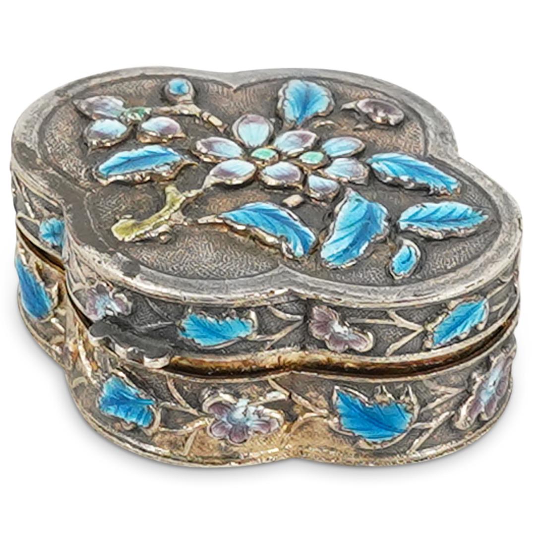 Antique Chinese Silver Enameled Pill Box (1 of 5)
