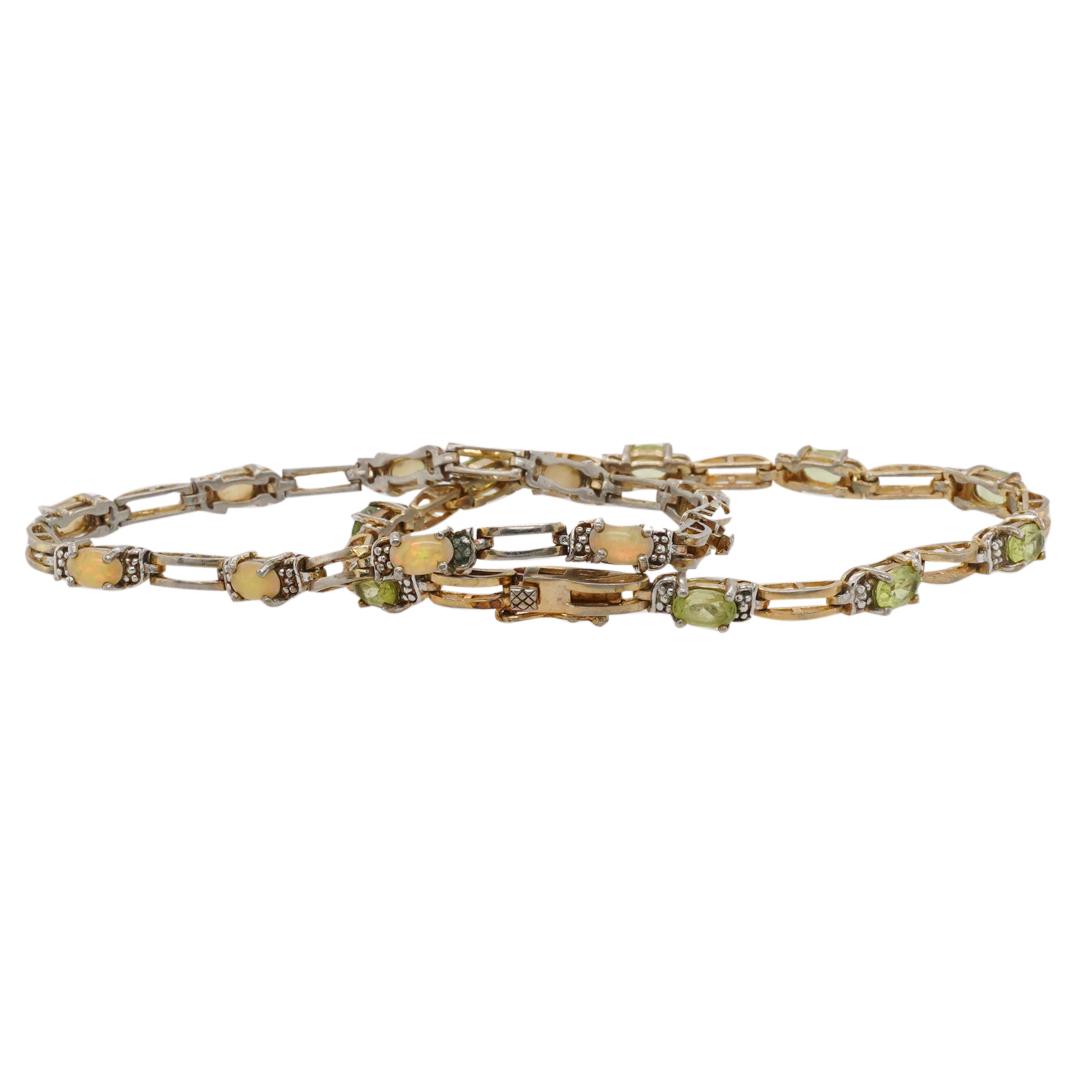 (2 Pc) Sterling Silver and Semi Precious Stone Bracelets (1 of 3)