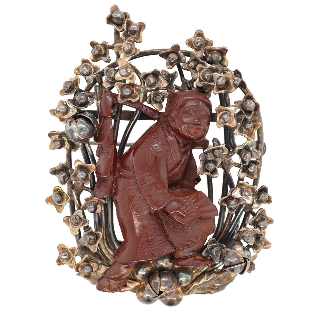 Hode Chinoiserie 14k Gold and Sterling Brooch (1 of 3)