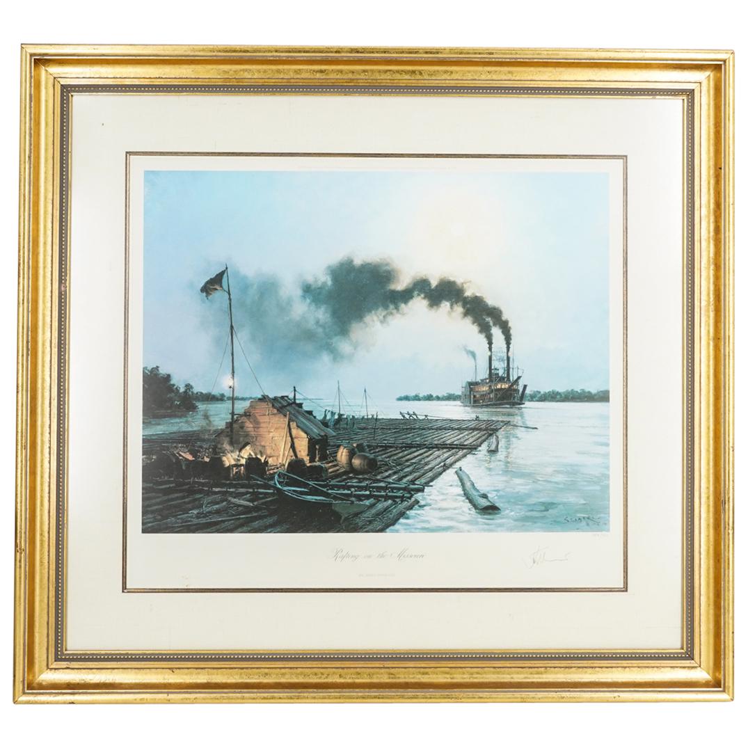 John Stobart (B. 1929) "Rafting On The Missouri" Lithograph (1 of 7)