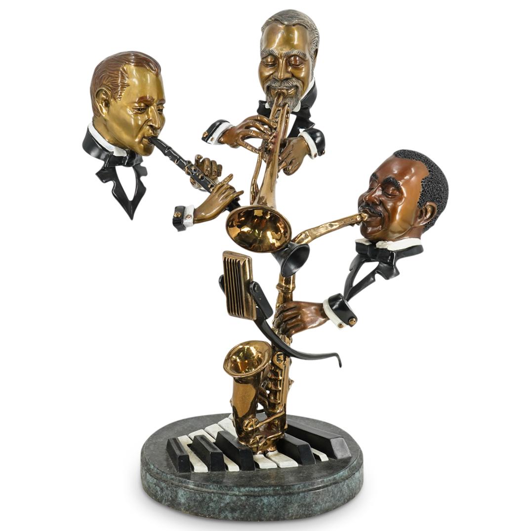 Paul Wegner (American, b. 1950) "Sunday Morning Jazz" Bronze Sculpture 93/175 (1 of 11)