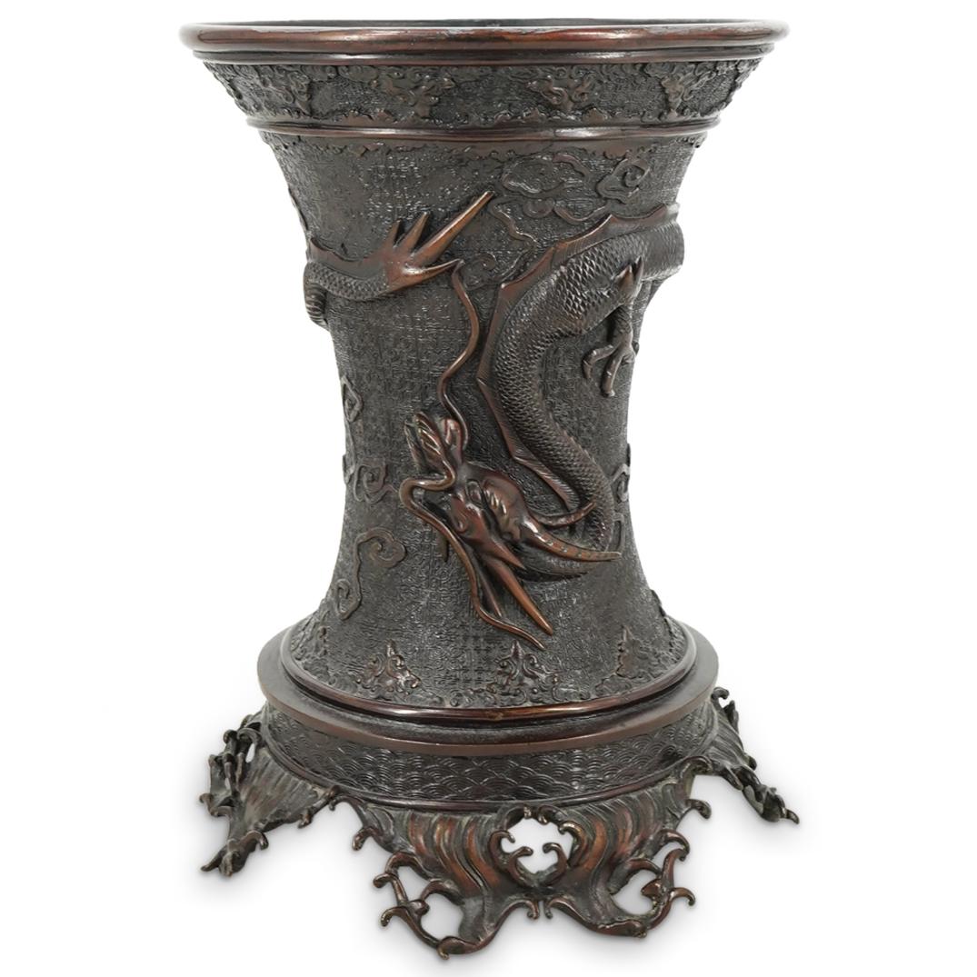 Japanese Meiji Bronze Dragon Vase (1 of 10)