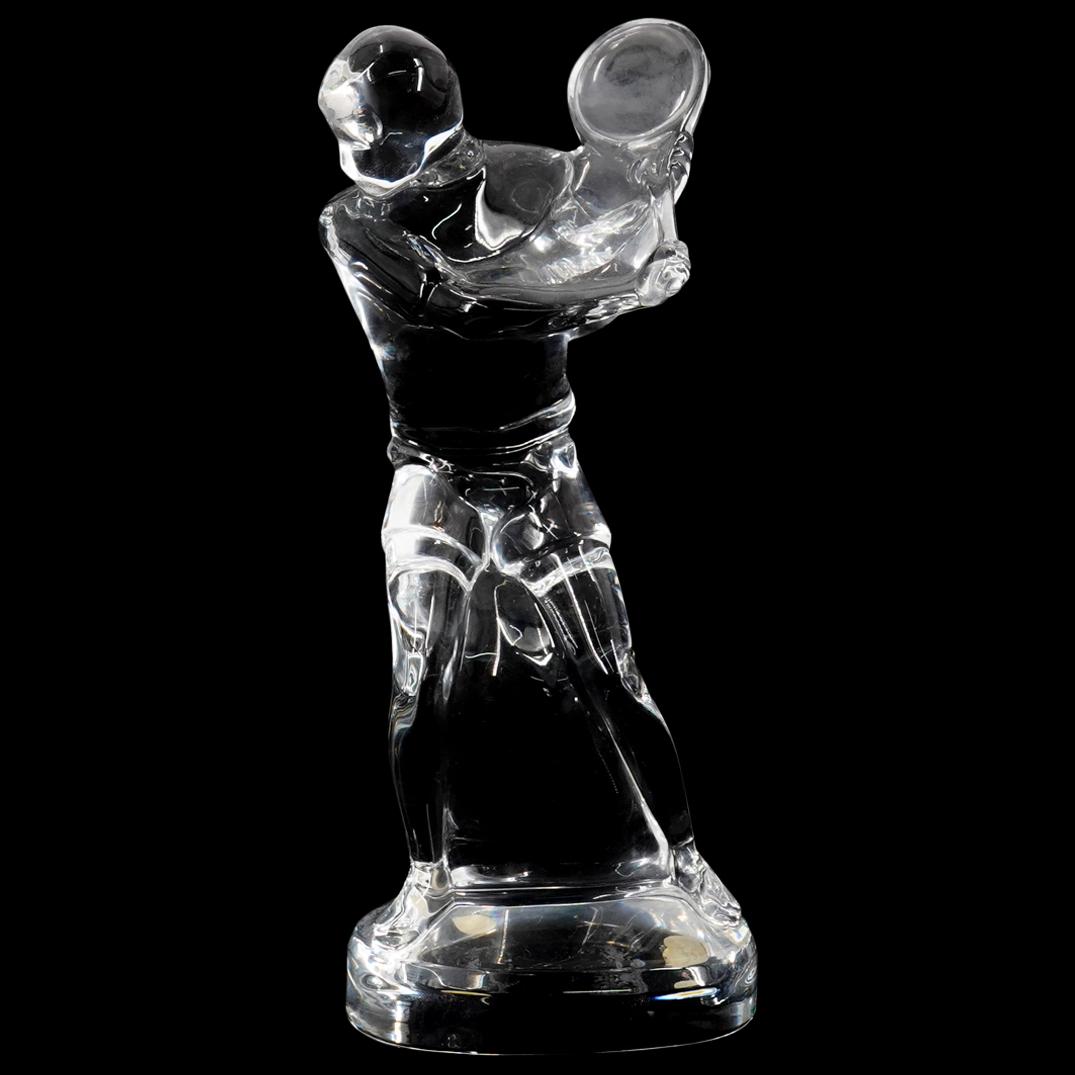 Baccarat Crystal Glass Tennis Player Sculpture (1 of 5)