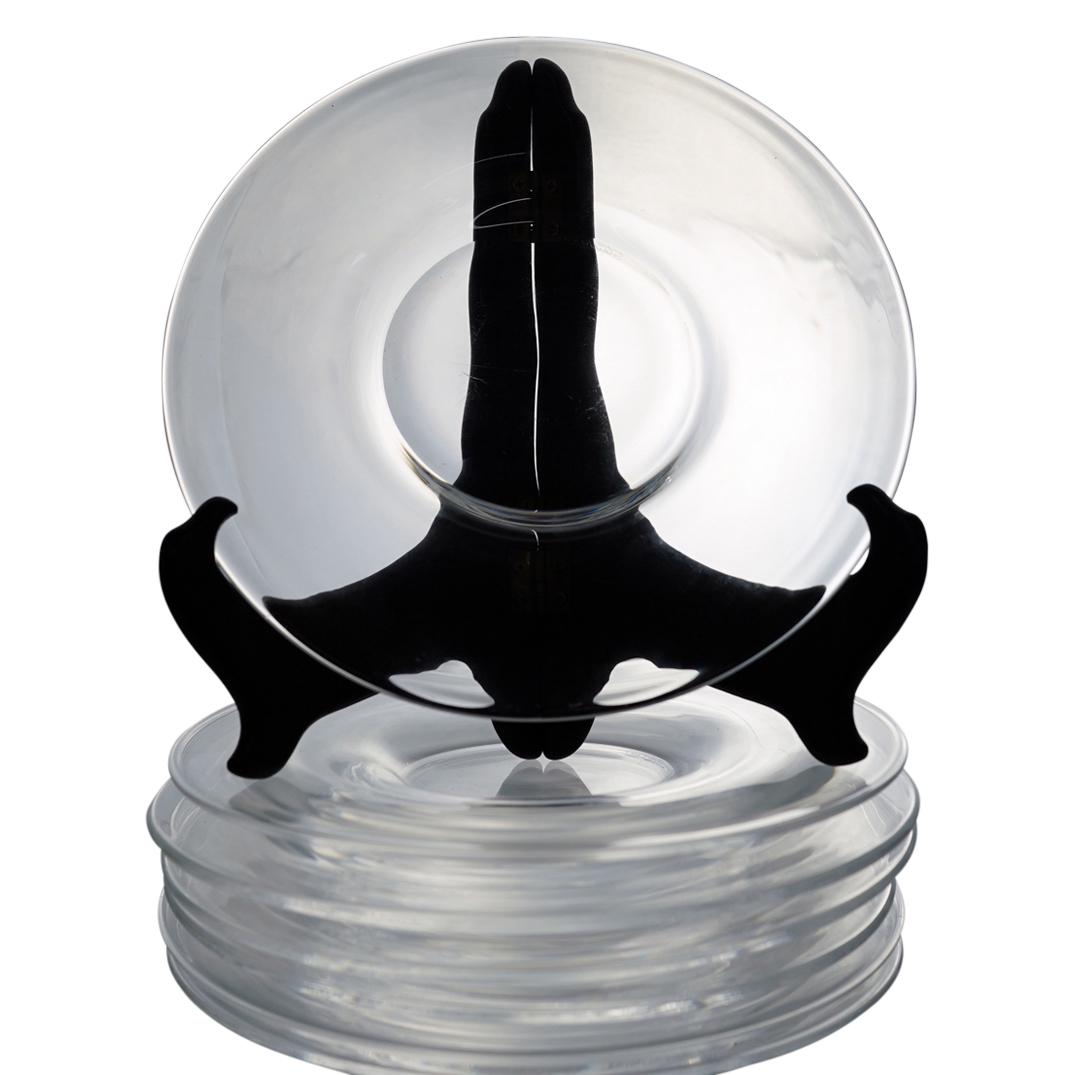 (7Pc) Steuben Clear Crystal Plates (1 of 3)