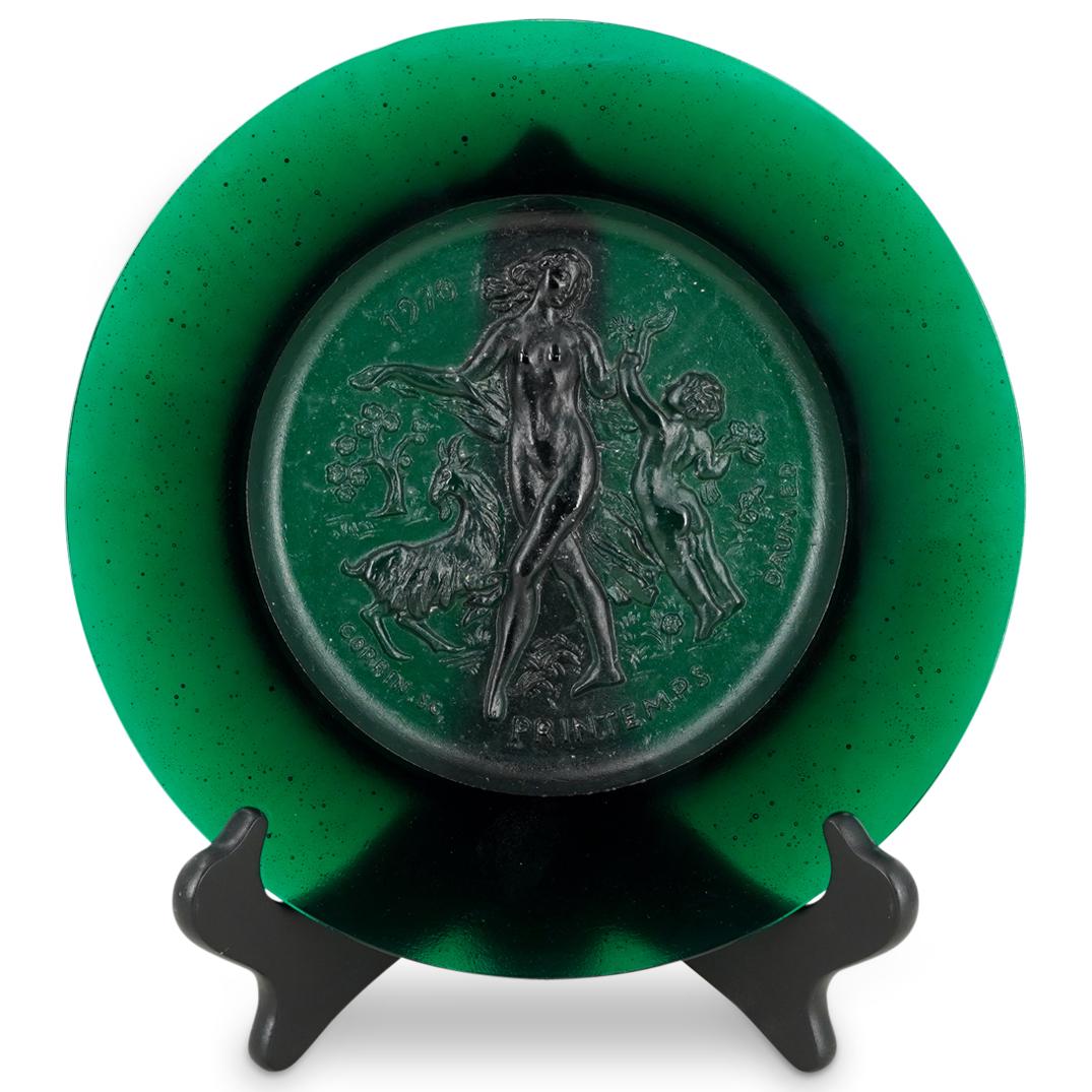 1970 Daum Four Seasons "Printemps" Pate de Verre Plate (1 of 6)