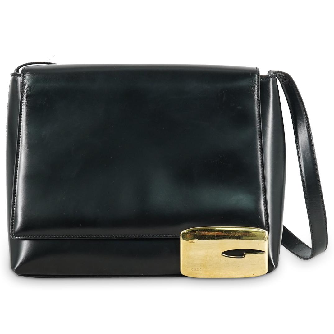 Vintage Gucci Black Leather Handbag (1 of 6)