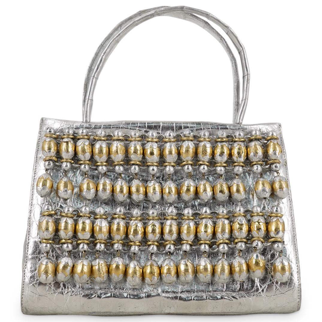 Nancy Gonzalez Silver Crocodile Bag W/ Grelots (1 of 6)