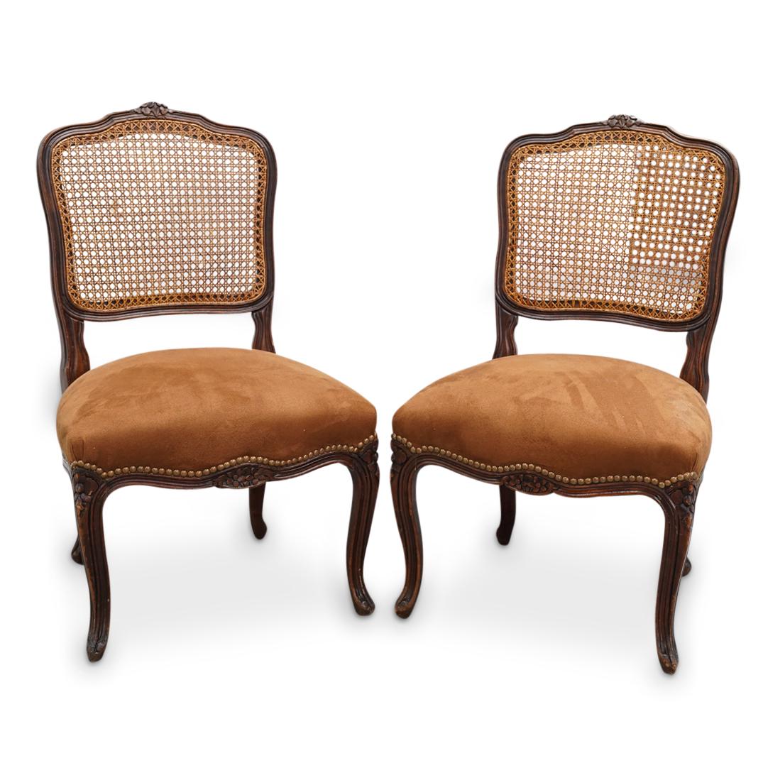 Pair Of French Louis VI Style Carved Wood Chairs (1 of 6)