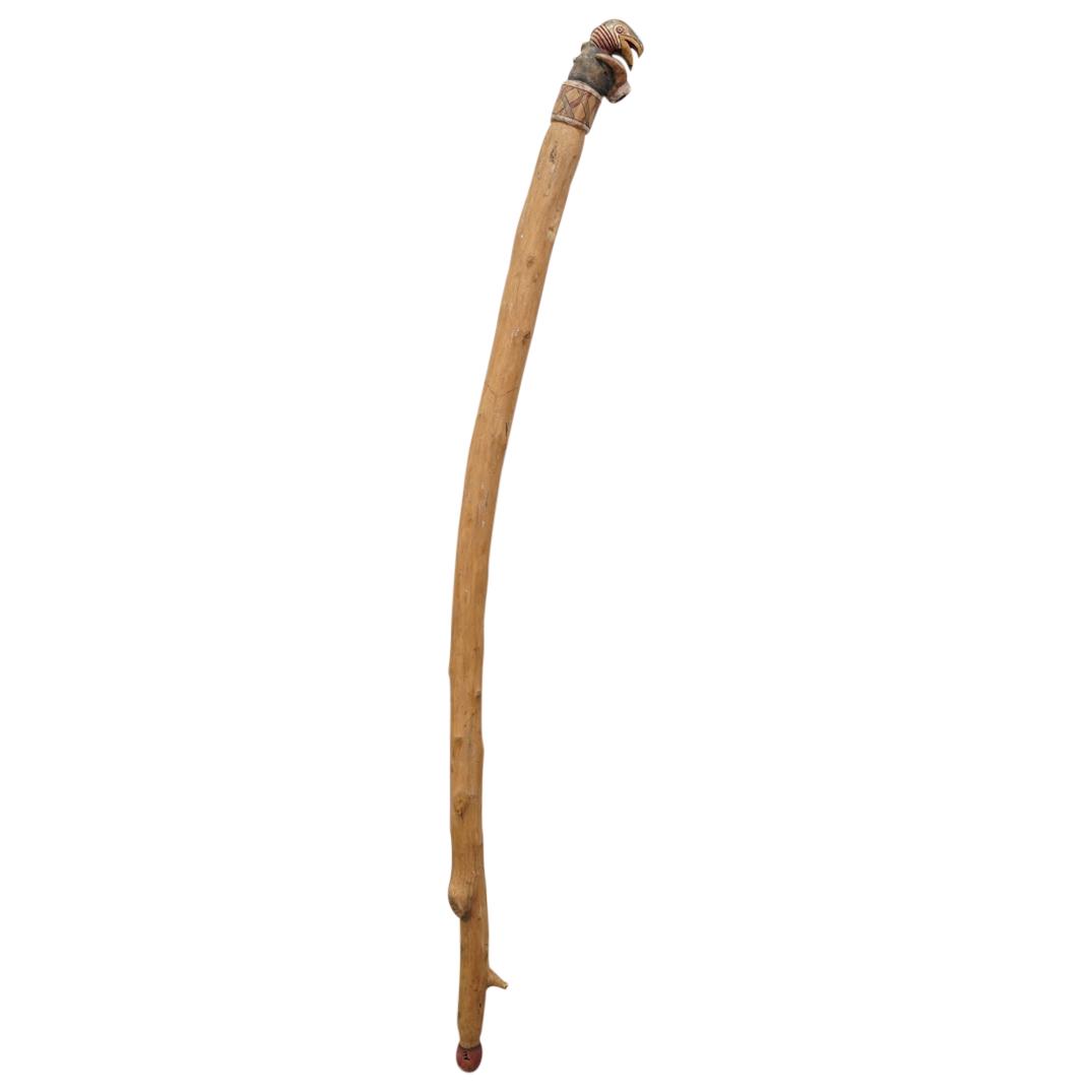 Attributed Schtockschnitzler Simmons Folk Art Bird in Hand Walking Stick (1 of 5)