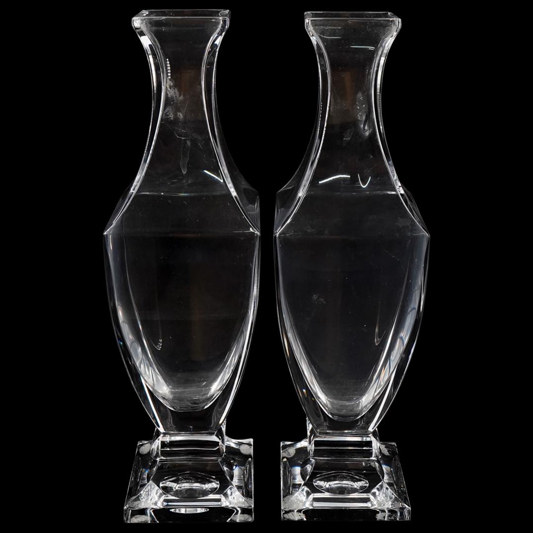 Pair of Sevres Crystal Glass Vases (1 of 5)