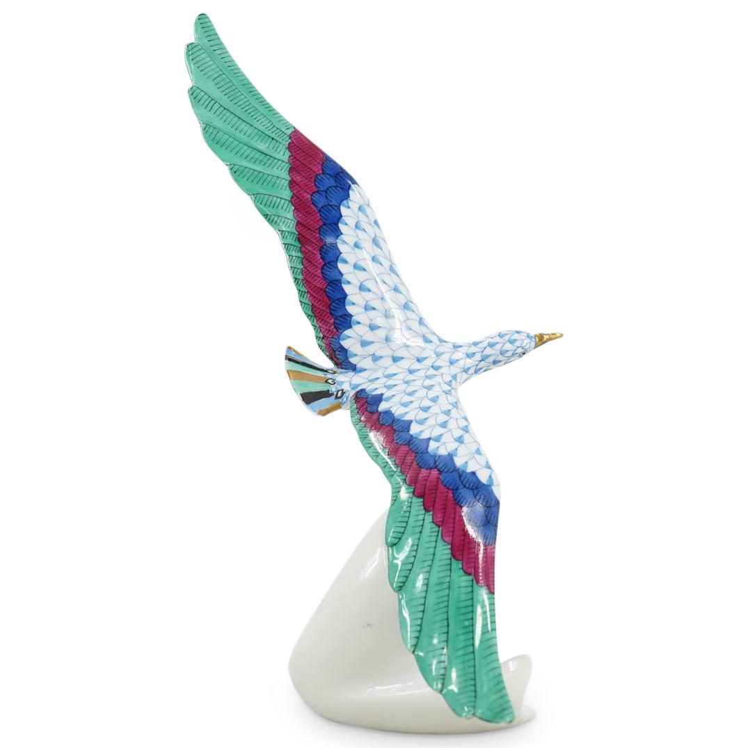 Herend Porcelain Blue Fishnet Gull Over Wave Figurine (1 of 6)