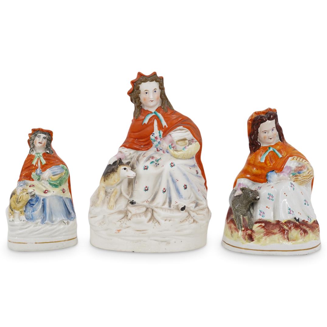 (3 Pc) Staffordshire Porcelain Figural Groupings (1 of 6)