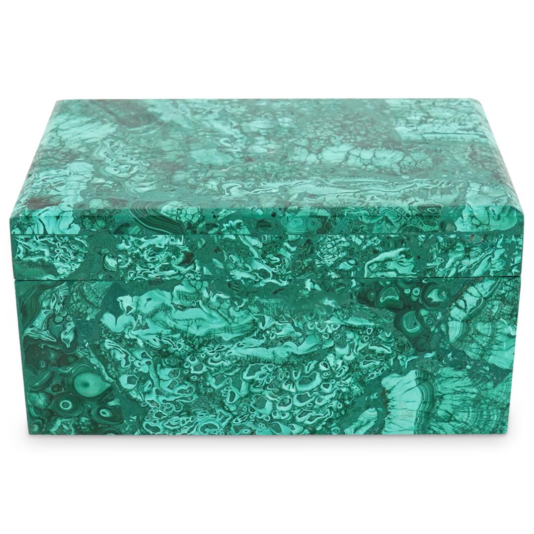 Carved Malachite Lidded Vanity Box (1 of 6)
